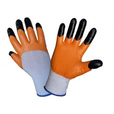 Перчатки с латексным покрытием оранжевые 
